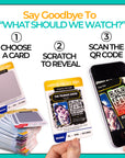 Scratch-off movie cards, Movie night ideas, Movie challenge game, Family, movie night activity, Movie trivia game, Hidden gem movies, Top-rated movies challenge, Interactive movie games, Must-watch movies list, Cinematic adventure game, Color-coded movie genres, Action movie scratch-off, Classic movies for families, Sci-fi movie challenge, Romantic movie ideas, Blockbuster movies for date nights, Best movies for couples, Movie night supplies, Oscar-winning films list
